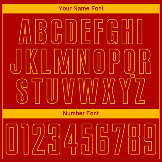 Rotes, benutzerdefiniertes goldenes Trikot mit Sublimationsdruck, Fußballuniform