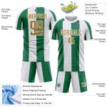 Sublimation Alte Uniform Custom Weiß Gold-Kelly Green Jersey Fußball