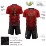 Rot Fußball Sublimation Custom Jersey Uniform Gold Schwarz-Old Rot Fußball Sublimation Custom Jersey Uniform Gold Schwarz-Old
