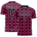 Formen Jersey Custom Fußball Geometrische Sublimation Rosa Schwarz-Weiß Uniform