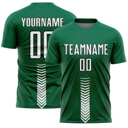 Arrow Green Custom Weiß-Schwarz Uniform Kelly Fußball Formen Sublimation Jersey