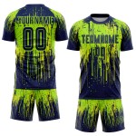Gelb Neon Uniform Navy-Neon Grün Jersey Fußball Custom Sublimation