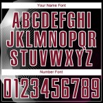 Geometrische benutzerdefinierte schwarze Sublimation Fußball Linien Uniform Jersey Crimson-Weiß Geometrische benutzerdefinierte schwarze Sublimation Fußball Linien Uniform Jersey Crimson-Weiß