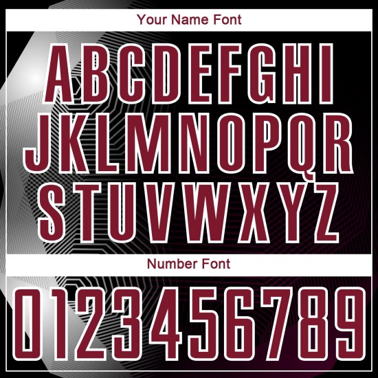 Geometrische benutzerdefinierte schwarze Sublimation Fußball Linien Uniform Jersey Crimson-Weiß Geometrische benutzerdefinierte schwarze Sublimation Fußball Linien Uniform Jersey Crimson-Weiß