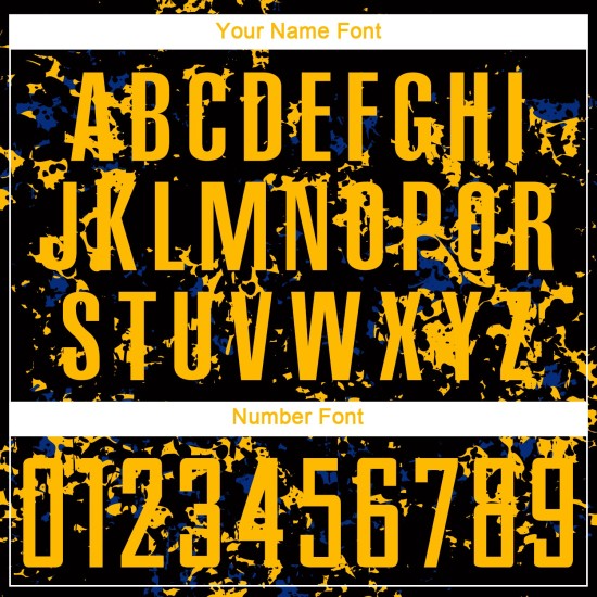 Gold-Royal Uniform Fußball Sublimation Kunst Schwarz Fragment Jersey Custom Abstrakt