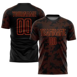 Fußball Schwarz Jersey Orange Uniform Sublimation Custom