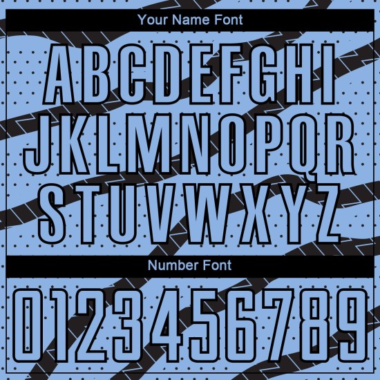 Benutzerdefinierte Licht Jersey Fußball Blau Uniform Sublimation Linien Punkte Und Schwarz