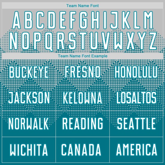 Benutzerdefinierte Teal Jersey Uniform Weiß Fußball Sublimation