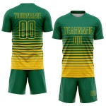 Benutzerdefinierte Sublimation Gelb Uniform Jersey Grün Fußball Nadelstreifen Kelly Fashion Fade