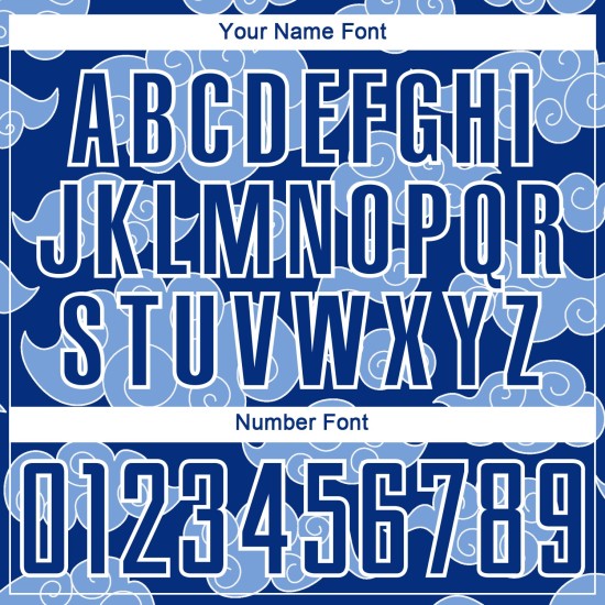 Uniform Custom Pattern Royal Sublimation Cloud Soccer Weiß Trikot