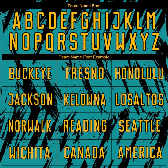 Schwarz Teal Custom Gold Uniform Fußball Sublimation Jersey