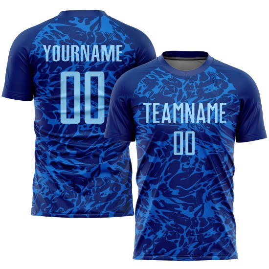 Benutzerdefiniertes Trikot Royal Sublimation Hellblaue Fußballuniform