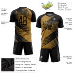 Fußballtrikot Gold Sublimation Uniform Schwarz Old Custom