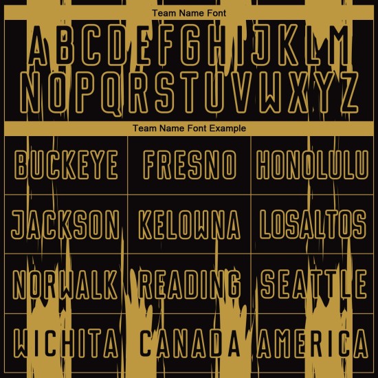 Schwarz Gold Uniform Custom Jersey Fußball Alte Streifen Sublimation Abstrakt