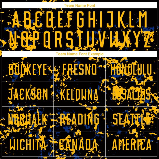 Gold-Royal Uniform Fußball Sublimation Kunst Schwarz Fragment Jersey Custom Abstrakt