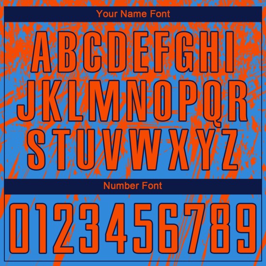 Benutzerdefinierte Orange-Navy Uniform Sublimation Blau Jersey Fußball Pulver