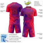 Lila Fußball Formen Rot-Schwarz Jersey Uniform Geometrische Sublimation Custom