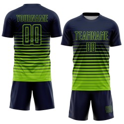 Mode Grün Benutzerdefinierte Neon Sublimation Jersey Verblassen Nadelstreifen Navy Uniform