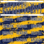 Uniform Fußballtrikot Marineblau Gold-Weiß Sublimation Splash Custom