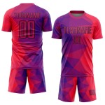 Lila Fußball Formen Rot-Schwarz Jersey Uniform Geometrische Sublimation Custom