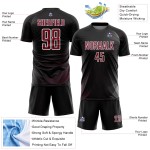 Geometrische benutzerdefinierte schwarze Sublimation Fußball Linien Uniform Jersey Crimson-Weiß Geometrische benutzerdefinierte schwarze Sublimation Fußball Linien Uniform Jersey Crimson-Weiß