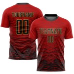Rot Fußball Sublimation Custom Jersey Uniform Gold Schwarz-Old Rot Fußball Sublimation Custom Jersey Uniform Gold Schwarz-Old