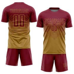 Gold Jersey Custom Fußball Sublimation Alte Crimson Uniform