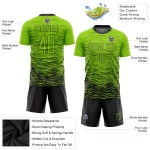 Sublimation Schwarzes Trikot Benutzerdefinierte Uniform Grün Neon Fußball