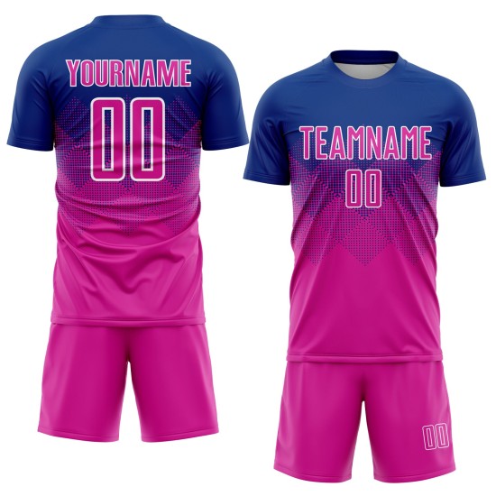 Pink-Weiß Deep Royal Jersey Custom Uniform Fußball Sublimation