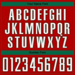 Mode Custom Sublimation Green Jersey Fußball Weiß-Kelly Uniform Nadelstreifen Fade Red