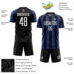 Weiß-Royal Uniform Custom Schwarz Sublimation Jersey Fußball