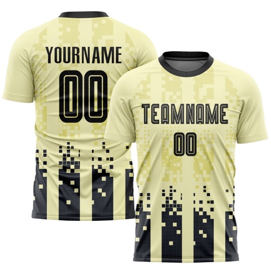Heimtrikot Schwarz Creme Sublimation Custom Fußball Heimtrikot Schwarz Creme Sublimation Custom Fußball