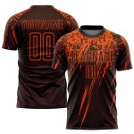 Orange Custom Jersey Sublimation Uniform Braun Fußball