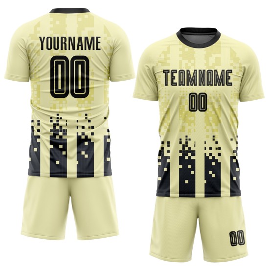 Heimtrikot Schwarz Creme Sublimation Custom Fußball Heimtrikot Schwarz Creme Sublimation Custom Fußball