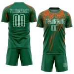 Jersey Kelly Sublimation Custom Orange-Weiß Fußball Grün Uniform