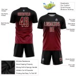 Crimson-Creme Jersey Sublimation Fußball Schwarz Custom Uniform