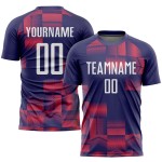 Benutzerdefinierte weiß-lila Fußballtrikot Figur Uniform Sublimation Benutzerdefinierte weiß-lila Fußballtrikot Figur Uniform Sublimation