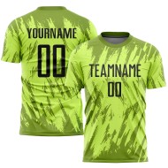 Fußballtrikot Schwarz-Oliv Benutzerdefinierte Uniform Sublimation Neongrün