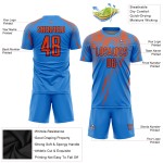 Benutzerdefinierte Orange-Navy Uniform Sublimation Blau Jersey Fußball Pulver