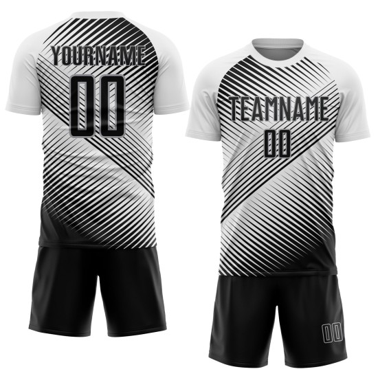 Fußball Sublimation Schwarz-Grau Jersey Weiß Custom Uniform