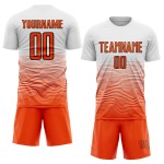 Jersey Sublimation Uniform Weiß Custom Line Gradient Orange-Schwarz Fußball