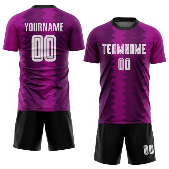 Uniform Fußball Sublimation Weiß-Rosa Custom Lila Trikot