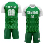 Grüne Uniform Weiß Fußball Jersey Kelly Sublimation Custom