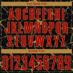 Fußball Rot-Alte Uniform Gold Sublimation Schwarz Custom Jersey