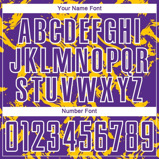 Fußball Sublimation Trikot Fluid Custom Uniform Gold-Weiß Lila Abstrakt