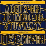 Linien Gelb Sublimation Uniform Jersey Navy Custom Fußball