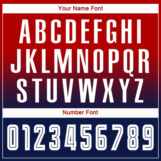 Fußball Fade Sublimation Fashion Custom Jersey Rot Uniform Weiß-Marine Langarm