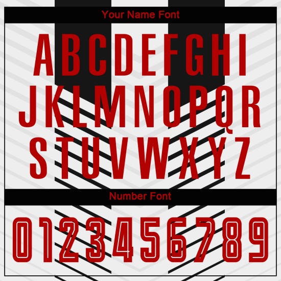 Schwarzes Fußballtrikot mit individueller Sublimation, rot-weiße Uniform