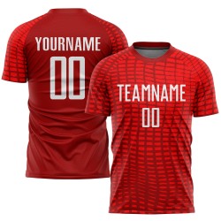 Uniform Custom Jersey Sublimation Weiß Fußball Rot