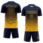 Mode Uniform Nadelstreifen Fußball Gold Verblassen Benutzerdefinierte Sublimation Jersey Navy